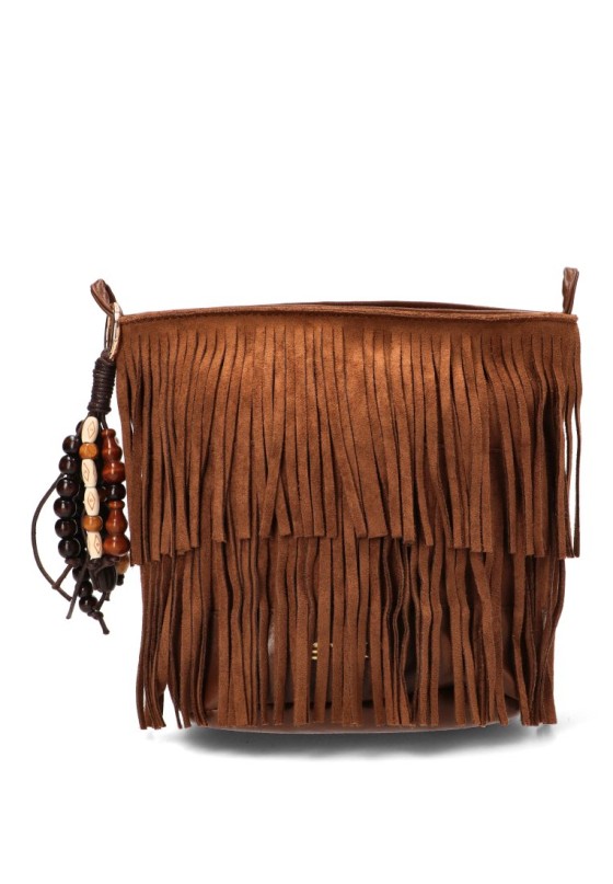 Bolso bandolera pequeña de mujer ETIKA b30146 marron antelina