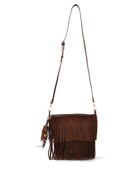 Bolso bandolera pequeña de mujer ETIKA b30146 coffee antelina