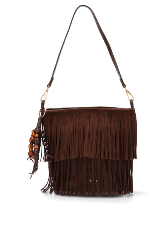 Bolso bandolera pequeña de mujer ETIKA b30146 coffee antelina