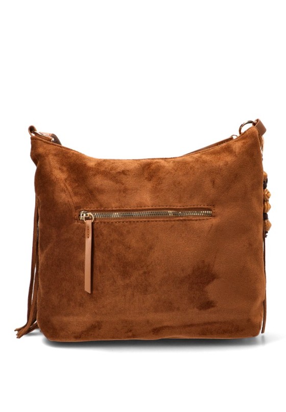Bolso bandolera grande de mujer ETIKA b30147 marron antelina