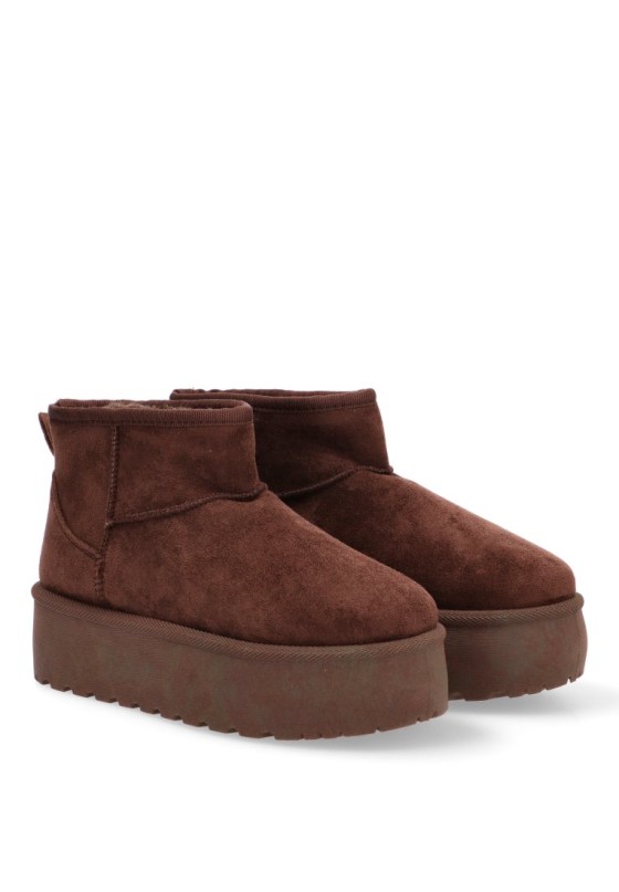 Botin de mujer GIANLINGYINDU ev-503 marron antelina suela doble