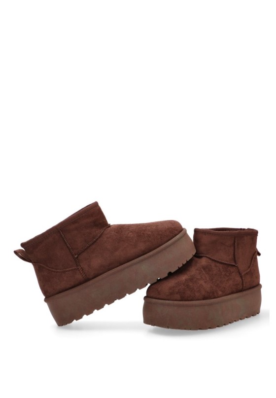 Botin de mujer GIANLINGYINDU ev-503 marron antelina suela doble