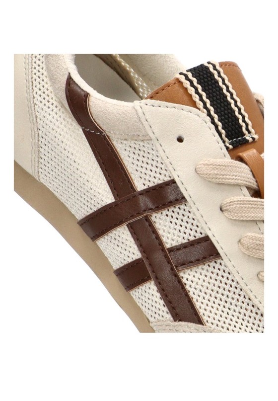 Deportivo de mujer LUNA TREND m6035 beige sintetico suela plana
