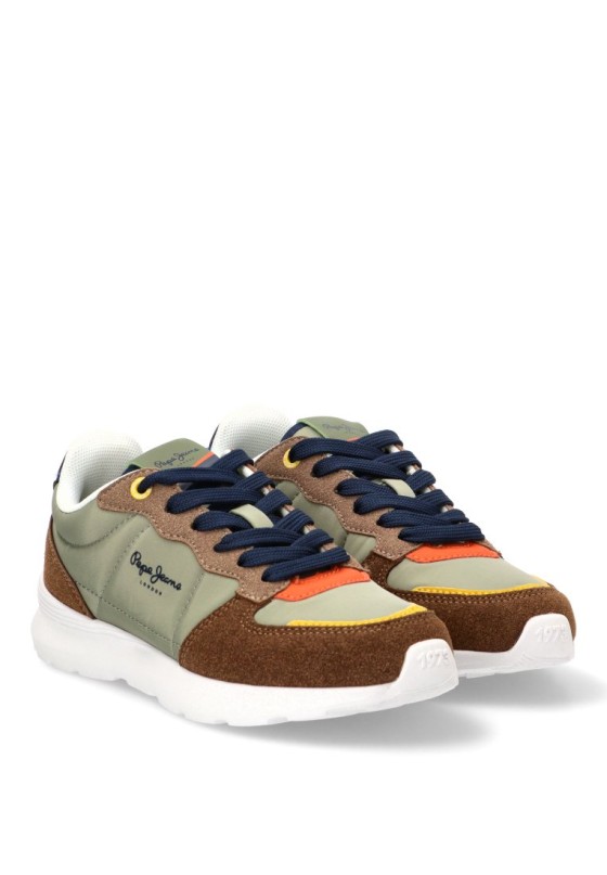 Deportivo de niño PEPE JEANS pbs400009 marron textil  suela plana