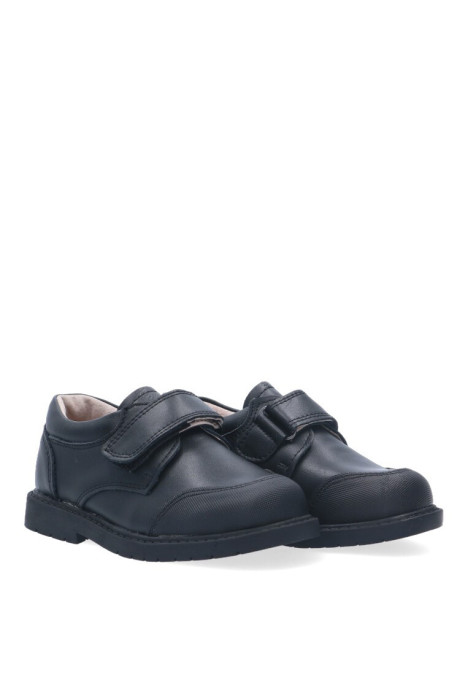 Zapato de niño BUBBLE BOBBLE a1653 negro piel suela plana