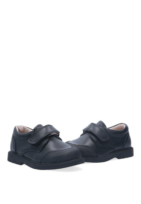 Zapato de niño BUBBLE BOBBLE a1653 negro piel suela plana