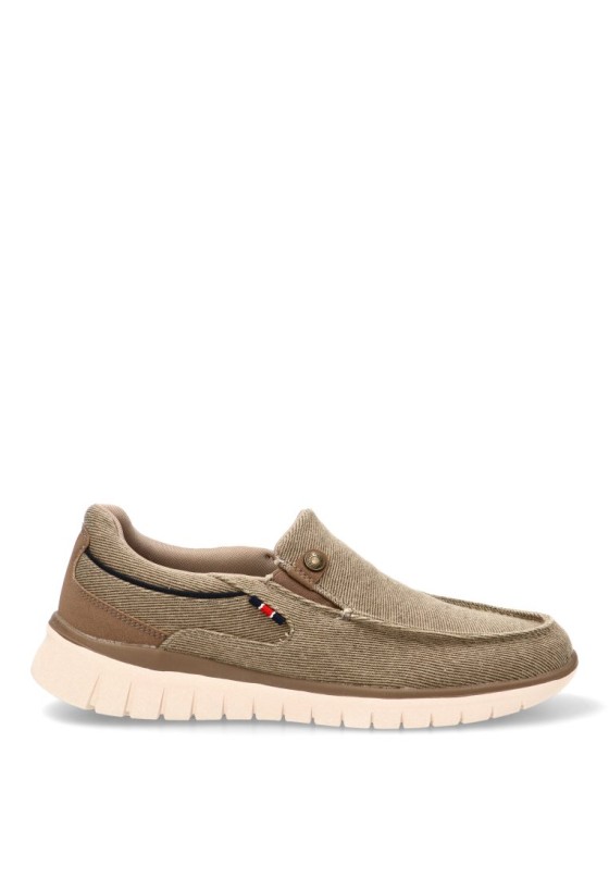 Nautico kiova mocasin de hombre REFRESH 175535 taupe textil  suela plana