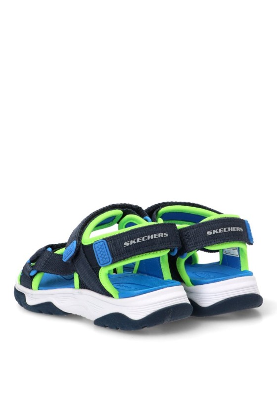 Sandalia de niño SKECHERS 407013l azul textil  suela plana