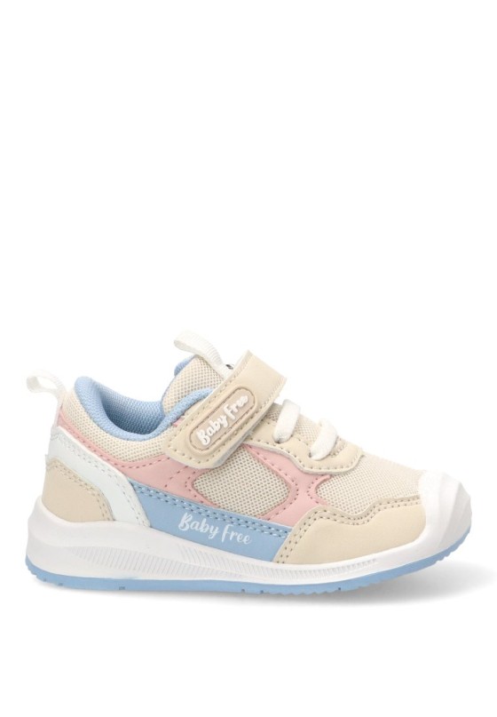 Deportivo de niña CHETTO 1126008 beige textil  suela plana