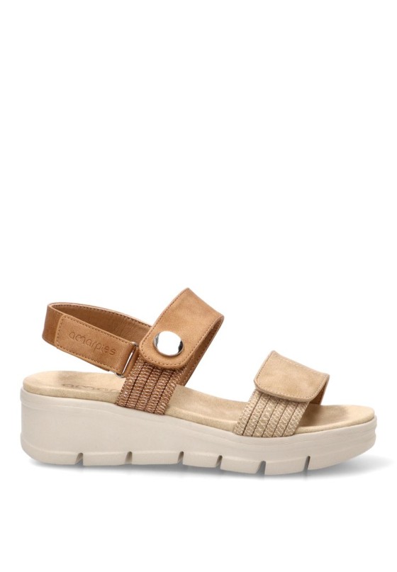Sandalia con cuña media marrón ABZ30135 de mujer AMARPIES
