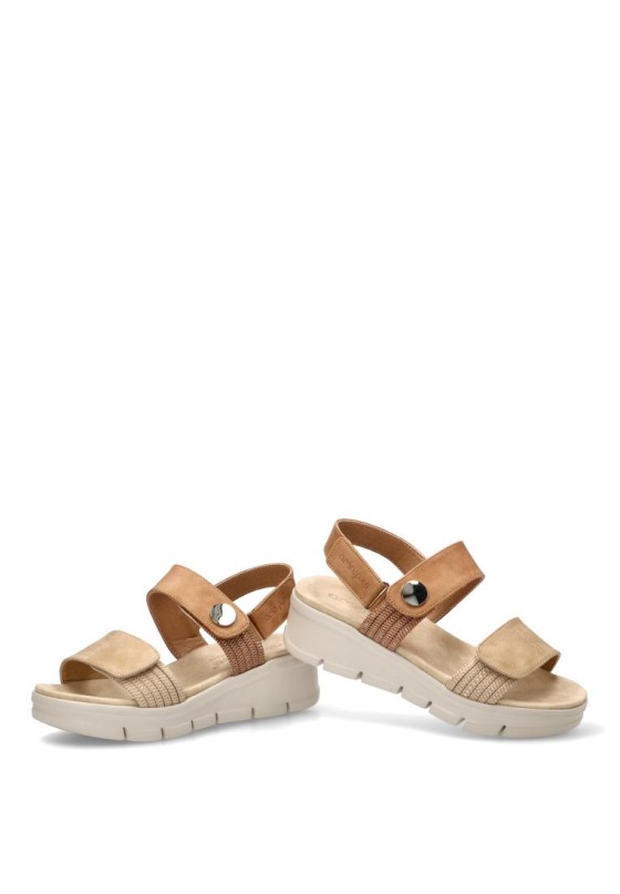Sandalia con cuña media marrón ABZ30135 de mujer AMARPIES