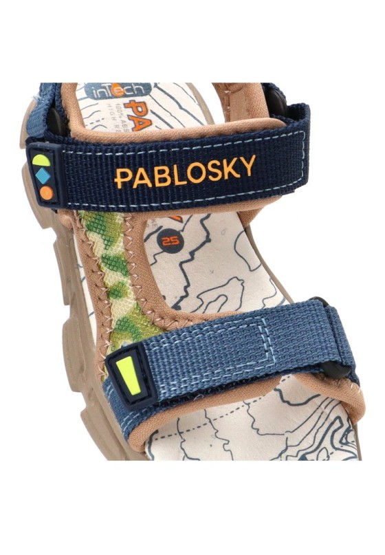 Sandalia de niño PABLOSKY 9863 marino textil  suela plana