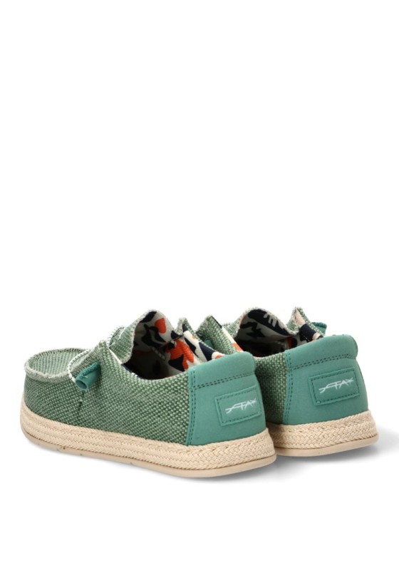 Nautico kiova mocasin de hombre STAY 75-2086c aguamar textil  suela plana