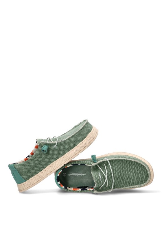 Nautico kiova mocasin de hombre STAY 75-2086c aguamar textil  suela plana