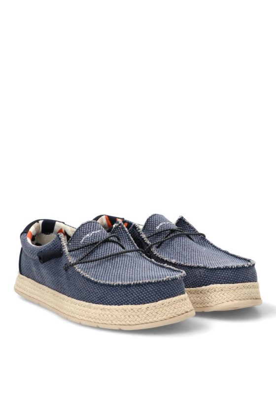 Nautico kiova mocasin de hombre STAY 75-2086c jeans textil  suela plana