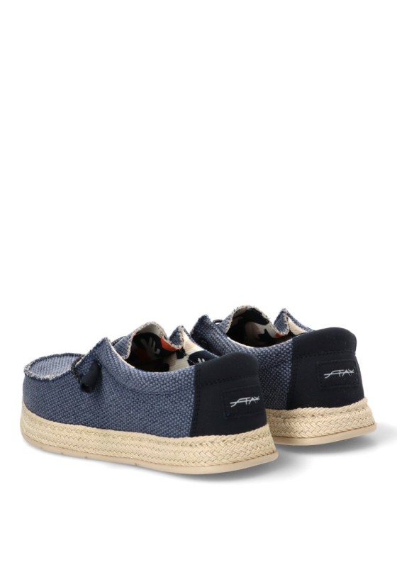 Nautico kiova mocasin de hombre STAY 75-2086c jeans textil  suela plana