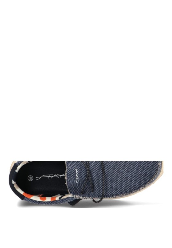 Nautico kiova mocasin de hombre STAY 75-2086c jeans textil  suela plana