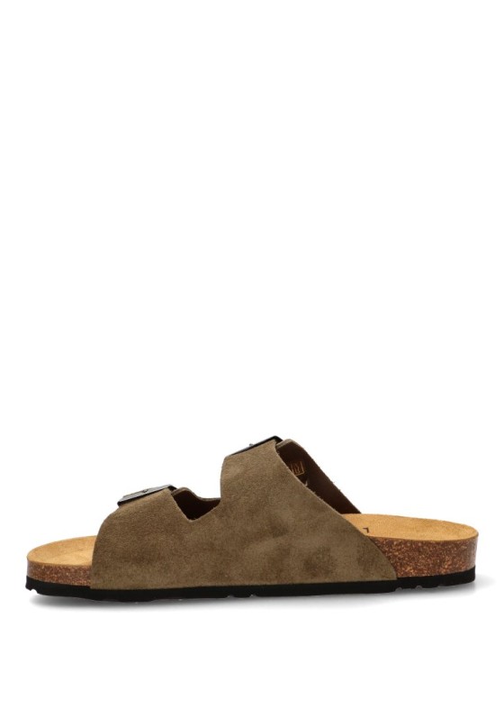 Sandalia de hombre PEPE JEANS pms90112 kakhi piel suela plana
