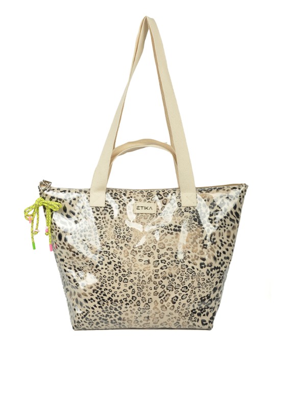 Bolsa playa de mujer ETIKA b30141-e leopardo plástico