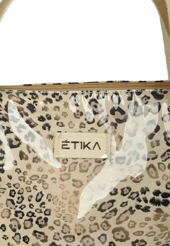 Bolsa playa de mujer ETIKA b30141-e leopardo plástico