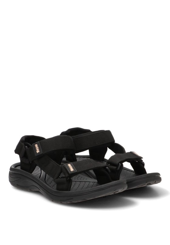 Sandalia de hombre MUSTANG 84660 negro textil  suela plana