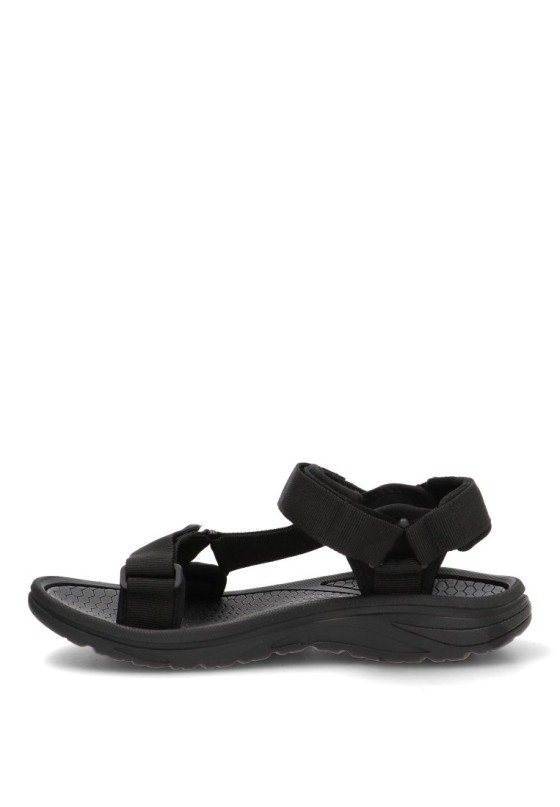 Sandalia de hombre MUSTANG 84660 negro textil  suela plana
