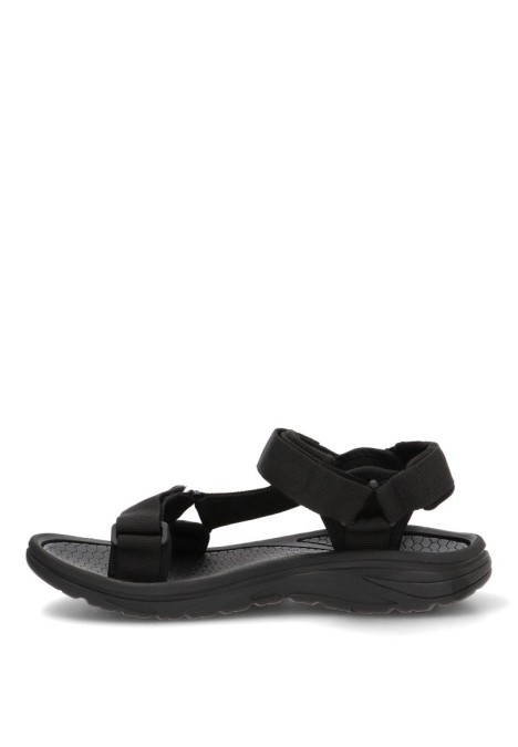 Sandalia de hombre MUSTANG 84660 negro textil  suela plana