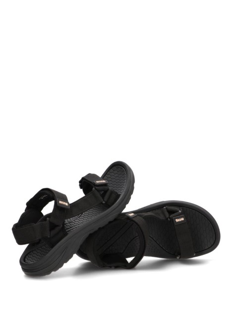 Sandalia de hombre MUSTANG 84660 negro textil  suela plana