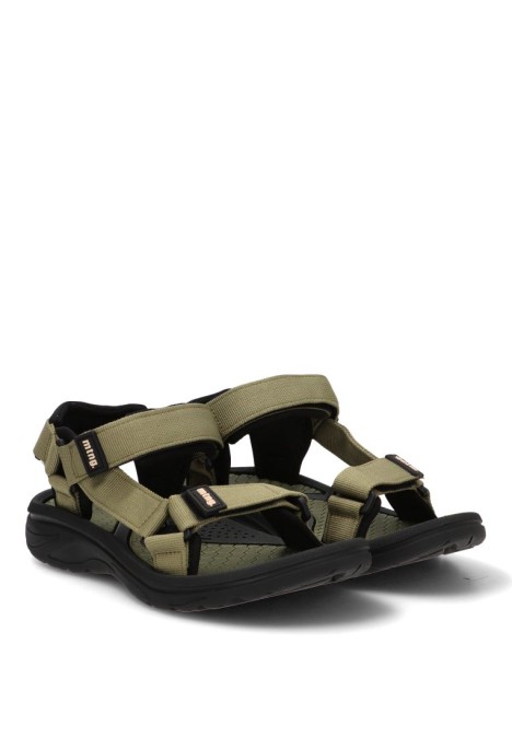 Sandalia de hombre MUSTANG 84660 kakhi textil  suela plana