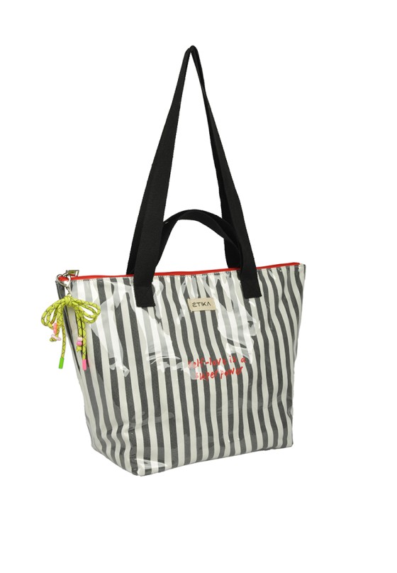 Bolsa playa de mujer ETIKA b30141-d negro plástico