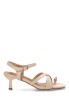 Sandalia de vestir beige con tacón medio y cierre de hebilla para mujer BUONAROTTI A-5742