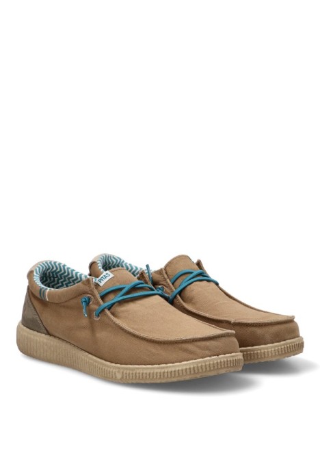 Nautico kiova mocasin de hombre WALK IN PITAS ledro taupe textil  suela plana