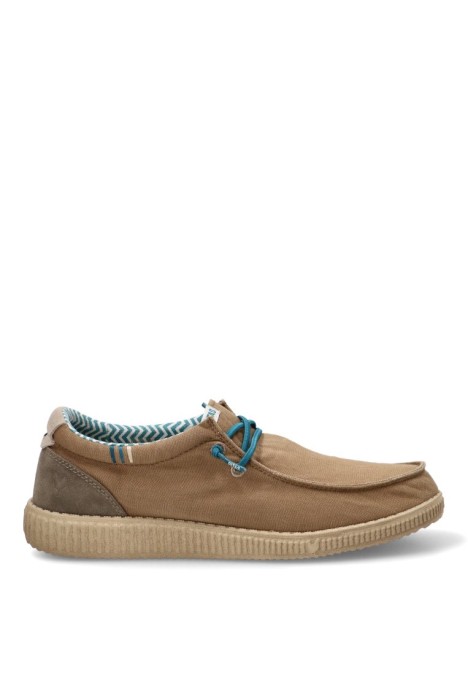 Nautico kiova mocasin de hombre WALK IN PITAS ledro taupe textil  suela plana
