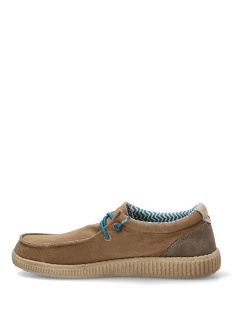 Nautico kiova mocasin de hombre WALK IN PITAS ledro taupe textil  suela plana