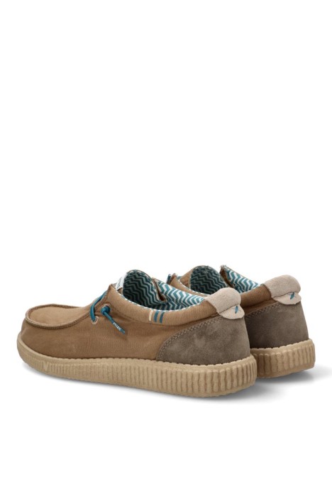 Nautico kiova mocasin de hombre WALK IN PITAS ledro taupe textil  suela plana