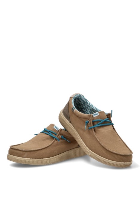 Nautico kiova mocasin de hombre WALK IN PITAS ledro taupe textil  suela plana