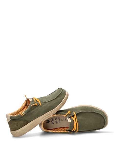 Nautico kiova mocasin de hombre WALK IN PITAS ledro kakhi textil  suela plana