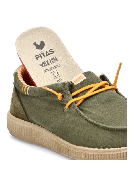 Nautico kiova mocasin de hombre WALK IN PITAS ledro kakhi textil  suela plana