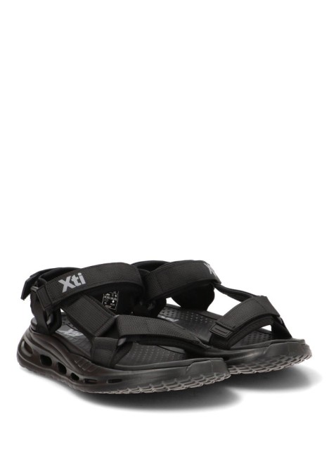 Sandalia de hombre XTI 144105 negro textil  suela plana