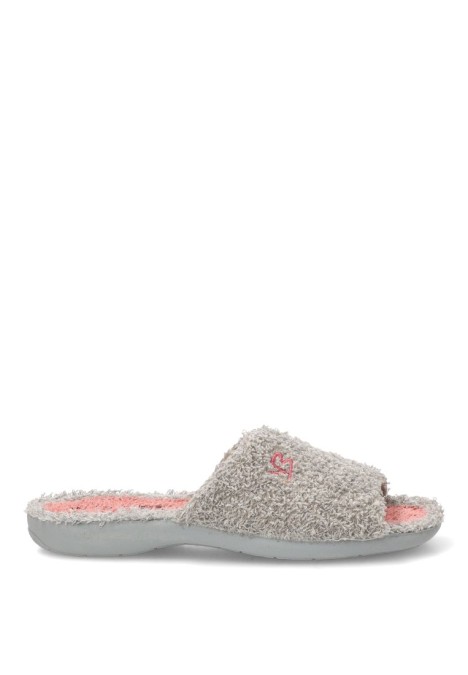 Zapatillas casa de mujer VULCA-BICHA 4905 gris textil  suela plana