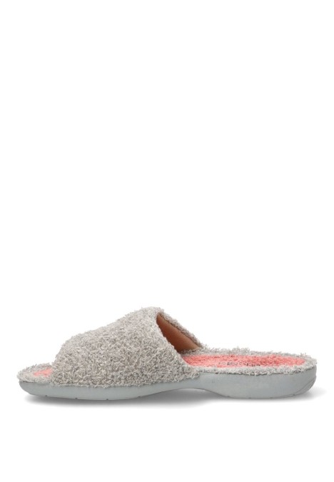 Zapatillas casa de mujer VULCA-BICHA 4905 gris textil  suela plana