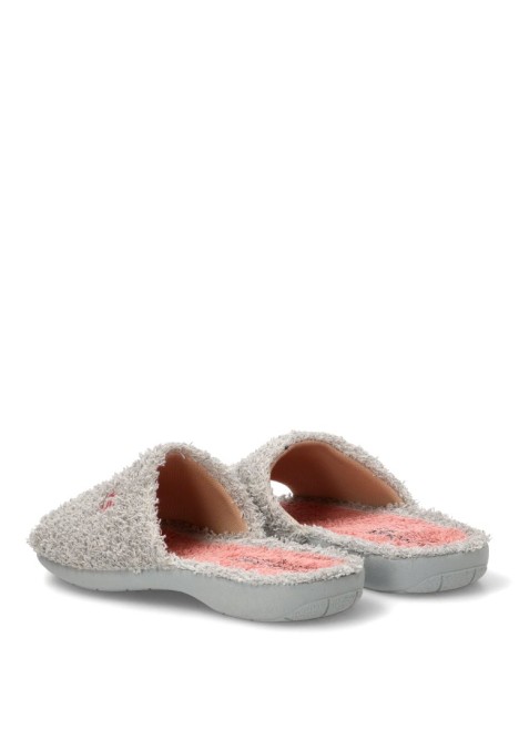 Zapatillas casa de mujer VULCA-BICHA 4905 gris textil  suela plana