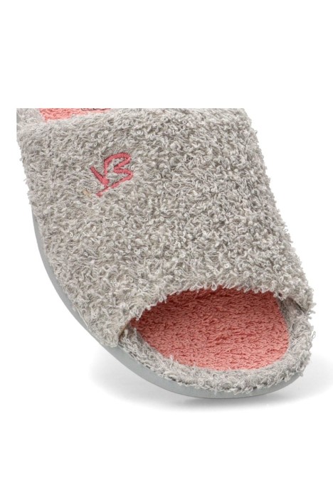 Zapatillas casa de mujer VULCA-BICHA 4905 gris textil  suela plana