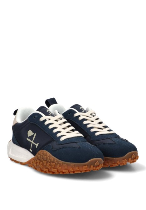 Deportivo de hombre HARPER & NEYER sneaker carcross marino piel suela plana