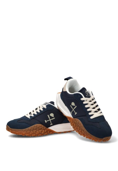 Deportivo de hombre HARPER & NEYER sneaker carcross marino piel suela plana