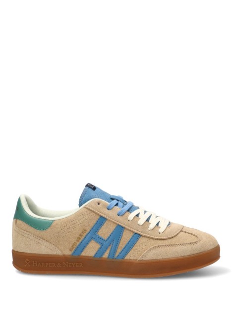 Deportivo de hombre HARPER & NEYER sneaker hamptons colors camel piel suela plana