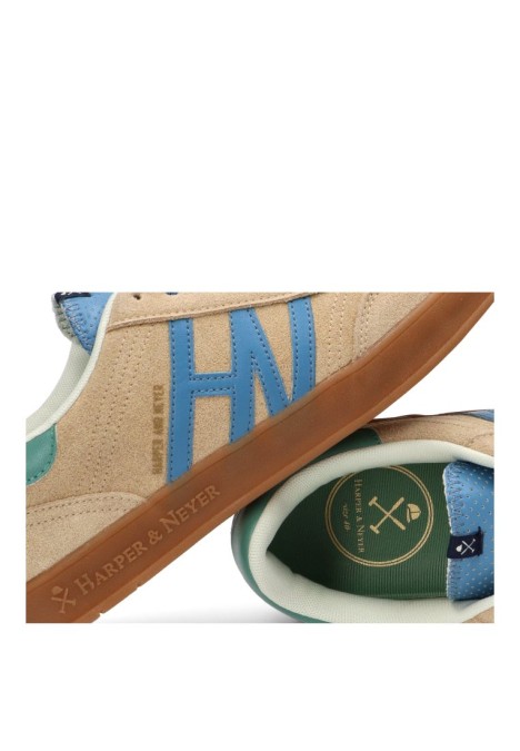 Deportivo de hombre HARPER & NEYER sneaker hamptons colors camel piel suela plana