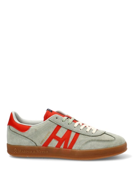 Deportivo de hombre HARPER & NEYER sneaker hamptons colors verde piel suela plana