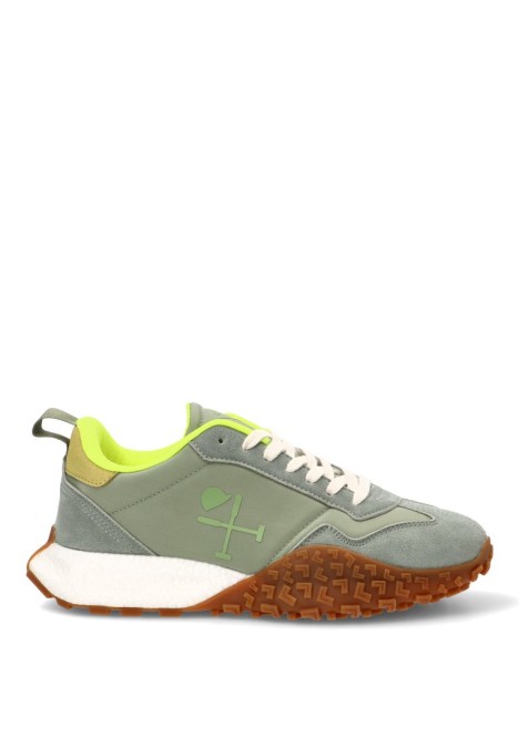 Deportivo de hombre HARPER & NEYER sneaker carcross verde piel suela plana