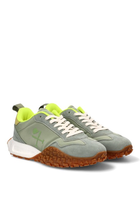 Deportivo de hombre HARPER & NEYER sneaker carcross verde piel suela plana